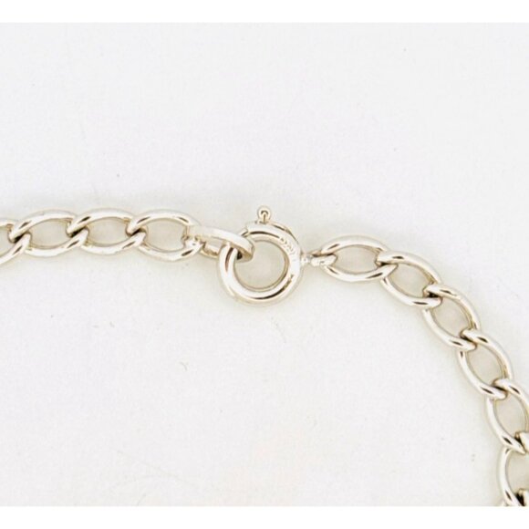 Estate Sterling Silver 925 Charm Bracelet with Peridot Dangle, Spring Ring Clasp - Picture 3 of 12